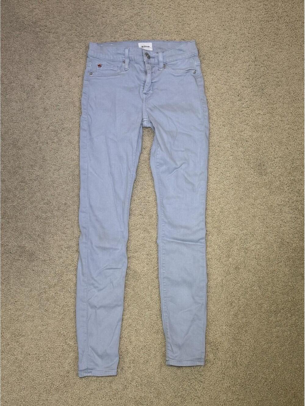 HUDSON Natalie Super Skinny in Charted Raw Hem Stretch Ankle Jeans Size 25